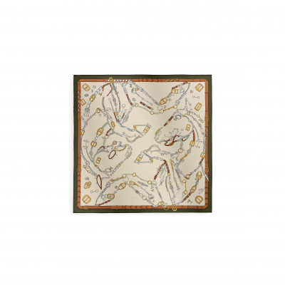 HERMES LES CHEVAUX DECHAINES SCARF 90 H004096S (88.5*88.5cm)